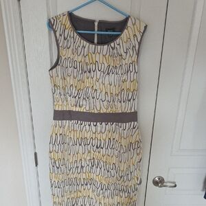 Mexx Yellow and Gray Patterned Midi Dress